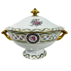 Haviland Limoges "Louveciennes" Round Soup Tureen 9.25" France-Pristine Mint!